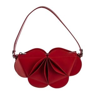Coperni Red Calf Leather Origami Shoulder / Hand Bag